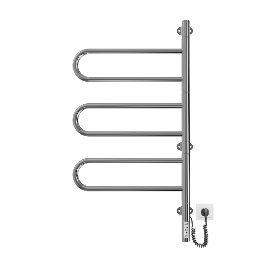 Sähköinen kääntyvä pyyhekuivain TRISTAR 80W/230V 82,5x44,5 cm IP44 ruostumaton teräs/kiiltävä kromi