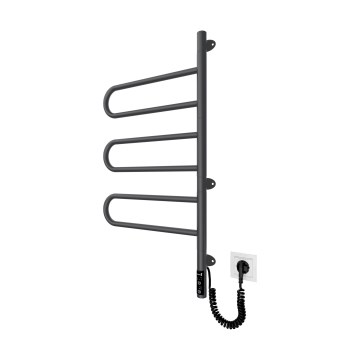 Sähköinen kääntyvä pyyhekuivain TRISTAR 80W/230V 82,5x44,5 cm IP44 ruostumaton teräs/musta