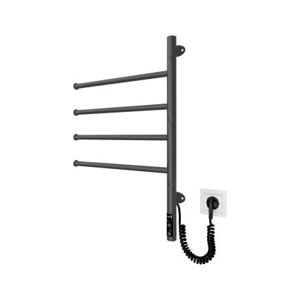 Sähköinen kääntyvä pyyhekuivain VEER 50W/230V 62,5x44,5 cm ruostumaton teräs/musta