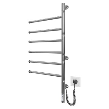 Sähköinen kääntyvä pyyhekuivain VEER 80W/230V 80x44,5 cm ruostumaton teräs/kiiltävä kromi