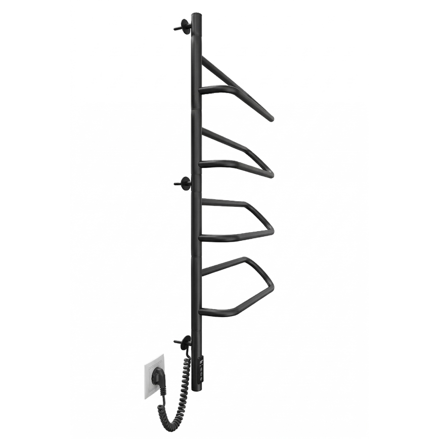 Sähköinen kääntyvä pyyhekuivain ELECTRA 120W/230V 102,5x47,5 cm, ruostumaton teräs/musta, vasenkätinen