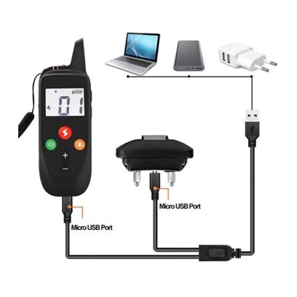 Sähköinen koiran koulutuspanta 52cm 500m 3,7V 300 mAh IP67
