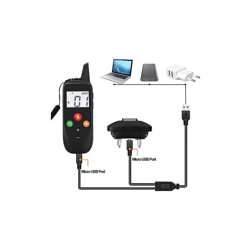 Sähköinen koiran koulutuspanta 52cm 500m 3,7V 300 mAh IP67