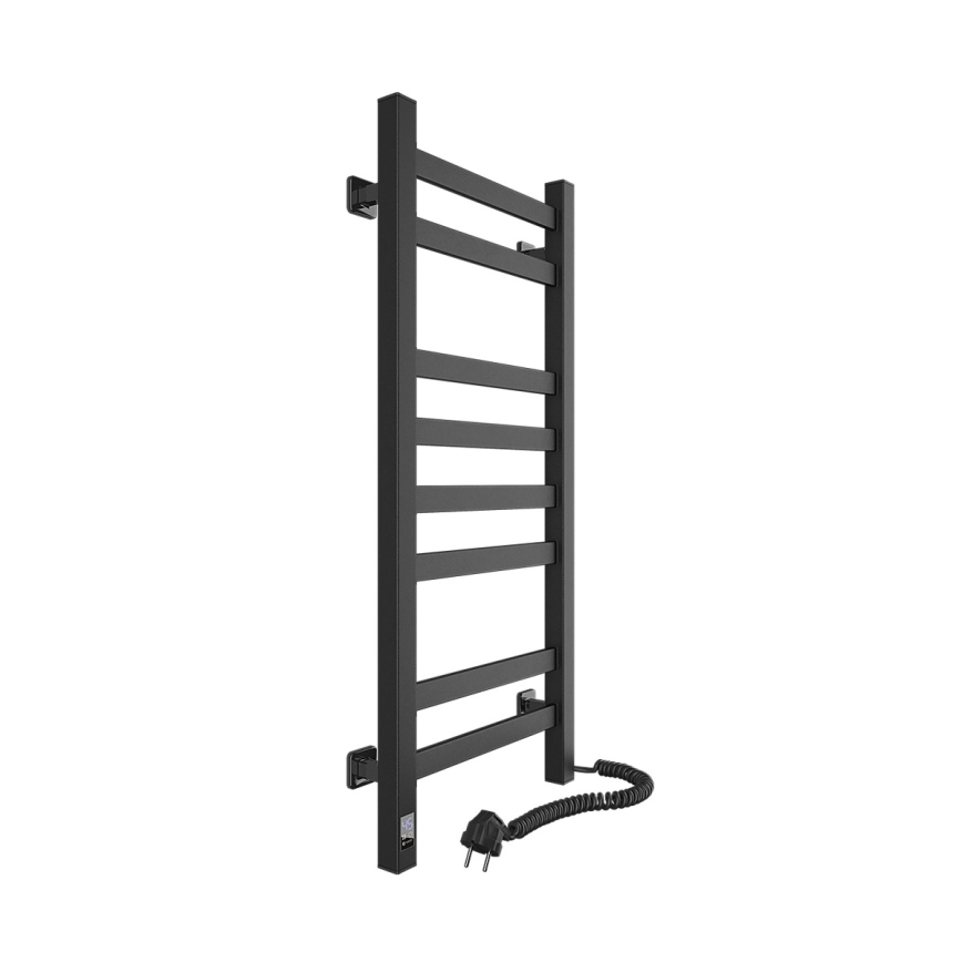 Sähköinen pyyhekuivain termostaatilla AVANGARD 105W 80x36 cm musta, oikea
