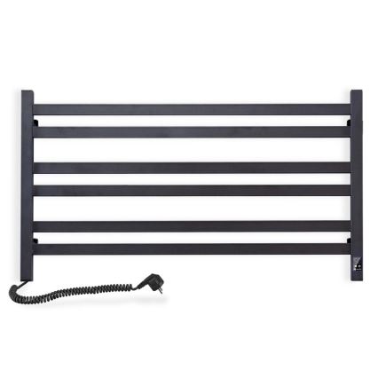Sähköinen pyyhekuivain termostaatilla AVANGARD 181W 50x90 cm musta vasen