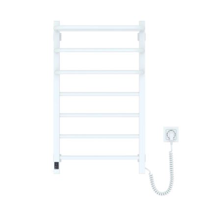Sähköinen pyyhekuivain termostaatilla FORTIS 155 W 80 x 48 cm valkoinen oikeanpuoleinen