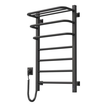 Sähköinen pyyhekuivain termostaatilla FORTIS 155W 80x48 cm IP44 musta oikea