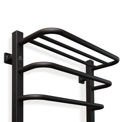 Sähköinen pyyhekuivain termostaatilla FORTIS 155W 80x48 cm musta, oikeanpuoleinen