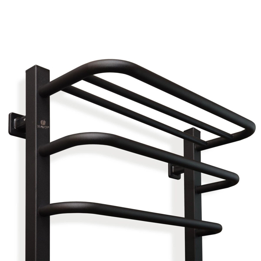 Sähköinen pyyhekuivain termostaatilla FORTIS 155W 80x48 cm musta, oikeanpuoleinen
