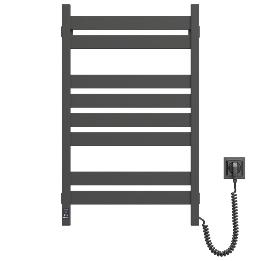 Sähköinen pyyhekuivain termostaatilla LARGO 168W 80x50 cm  musta oikea