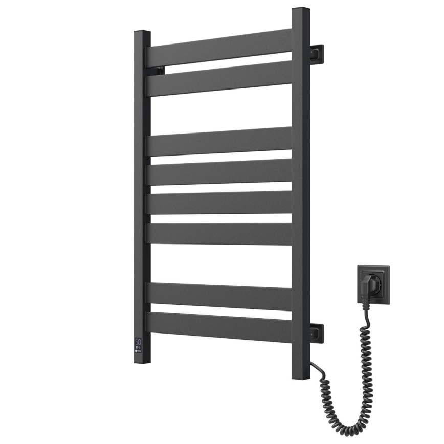 Sähköinen pyyhekuivain termostaatilla LARGO 168W 80x50 cm  musta oikea