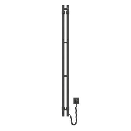 Sähköinen pyyhekuivain termostaatilla SILOUETTE 106 W 150 x 9 cm, musta, oikeanpuoleinen
