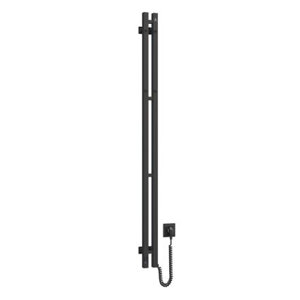 Sähköinen pyyhekuivain termostaatilla SILOUETTE 106 W 150 x 9 cm, musta, oikeanpuoleinen