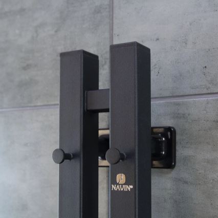 Sähköinen pyyhekuivain termostaatilla SILOUETTE 70W 120x9 cm musta oikeanpuoleinen