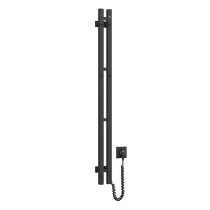 Sähköinen pyyhekuivain termostaatilla SILOUETTE 70W 120x9 cm musta oikeanpuoleinen