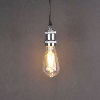 Sähköjohto 1xE27/20W/230V kiiltävä kromi