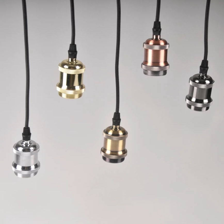 Sähköjohto 1xE27/20W/230V kiiltävä kromi