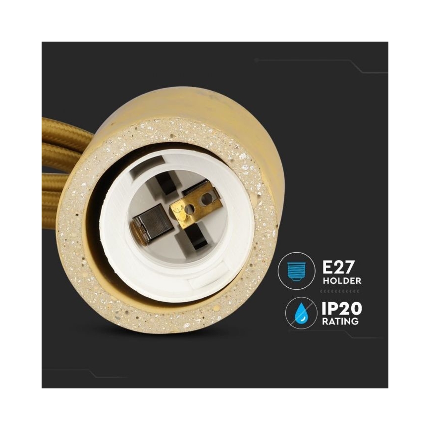 Sähköjohto 1xE27/60W/230V betoni/beige