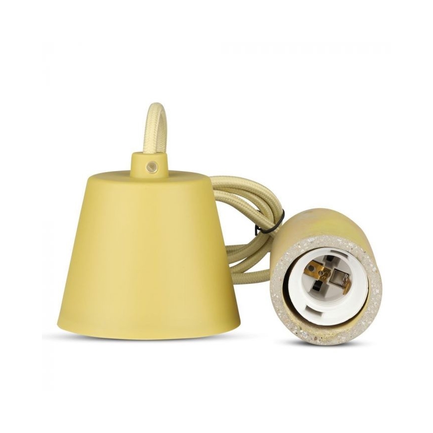 Sähköjohto 1xE27/60W/230V betoni/keltainen