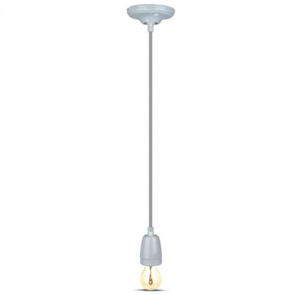 Sähköjohto 1xE27/60W/230V harmaa/posliini