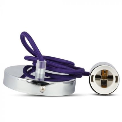 Sähköjohto 1xE27/60W/230V violetti/kiiltävä kromi