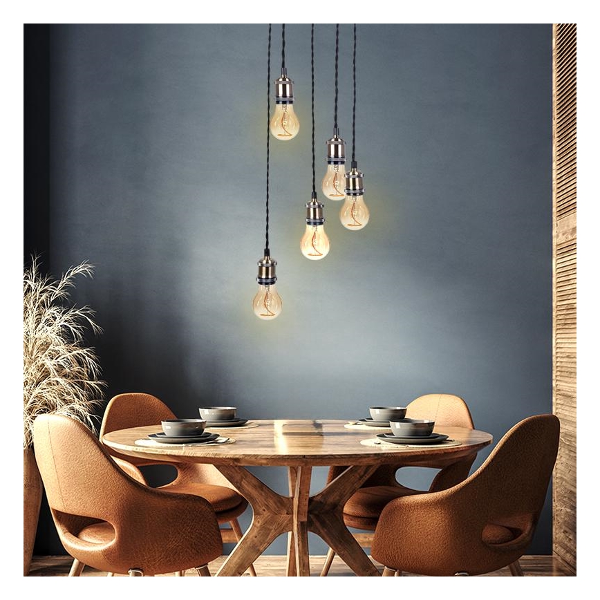 Sähköjohto 5xE27/60W/230V pronssi