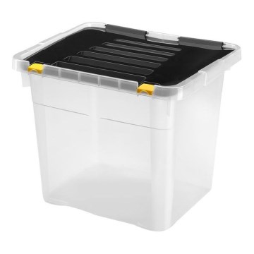 Säilytyslaatikko 36 l musta/kirkas