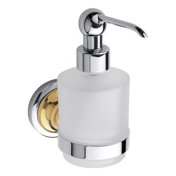 Saippuapumppu 7,5x15 cm hopea/kulta