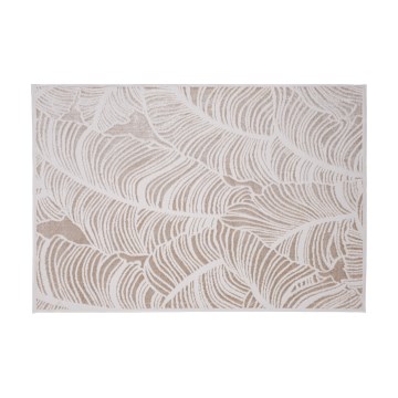 SALAMANCA-matto 67x120 cm beige/valkoinen/lehtikuvio