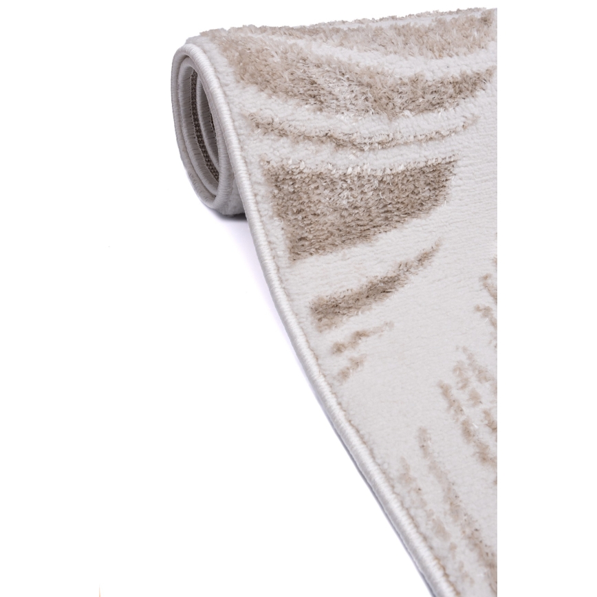 SALAMANCA-matto 67x120 cm beige/valkoinen/lehtikuvio