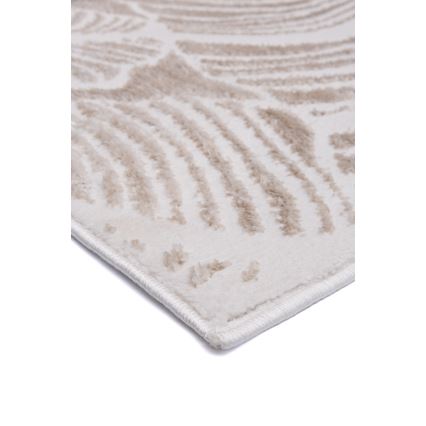 SALAMANCA-matto 67x120 cm beige/valkoinen/lehtikuvio