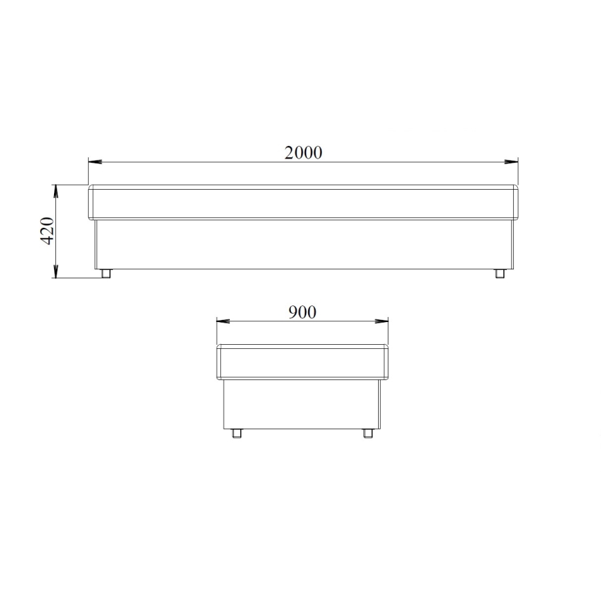 Sänky jousipatjalla ja säilytystilalla NOE 90x200, harmaa/musta