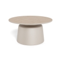 SANTORINI-sohvapöytä, halkaisija 70 cm, beige/harmaa/keramiikka