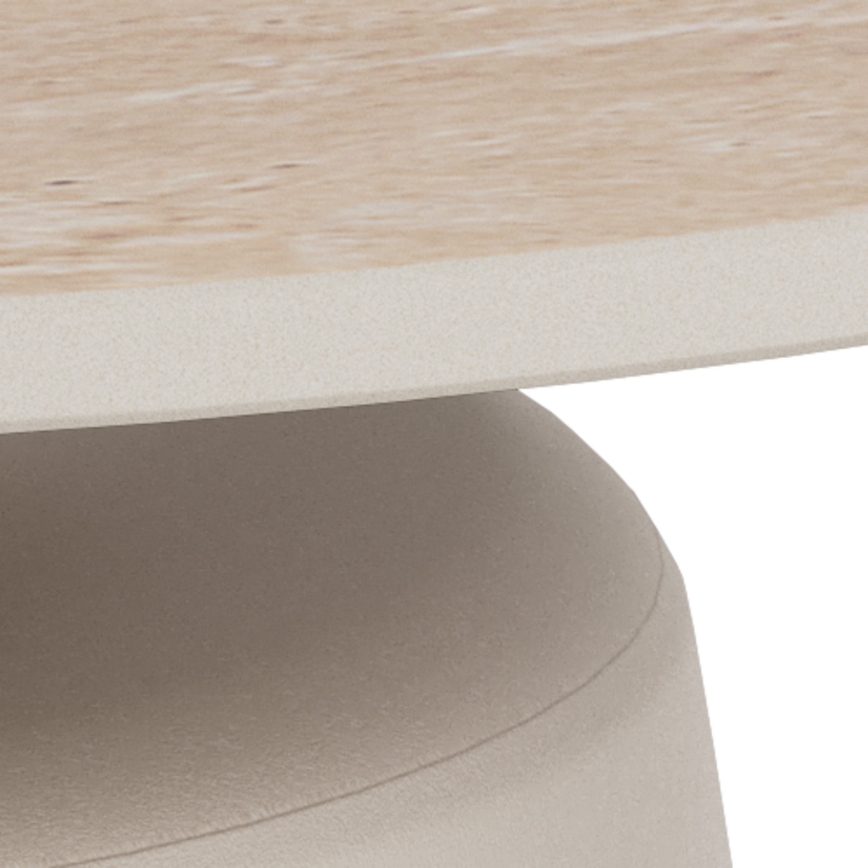 SANTORINI-sohvapöytä, halkaisija 70 cm, beige/harmaa/keramiikka