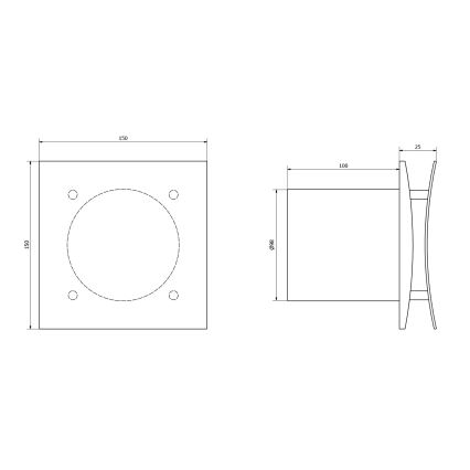 Sapho - Aksiaalinen puhallin EIRA 15W/230V ajastimella, valkoinen