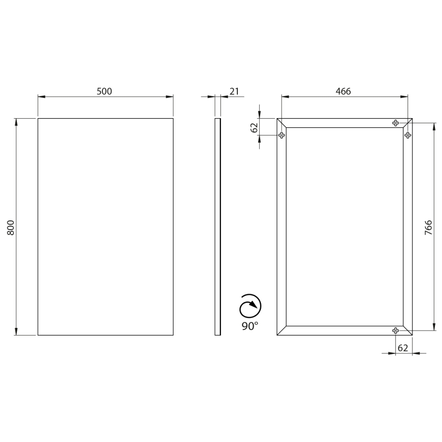 Sapho - AROWANA-kehyspeili 50x80 mattamusta