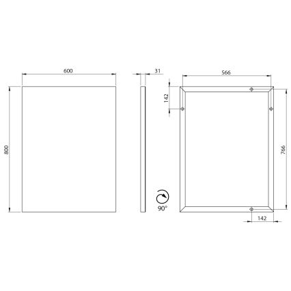 Sapho - AROWANA-peili 60x80 cm kiiltävä kromi