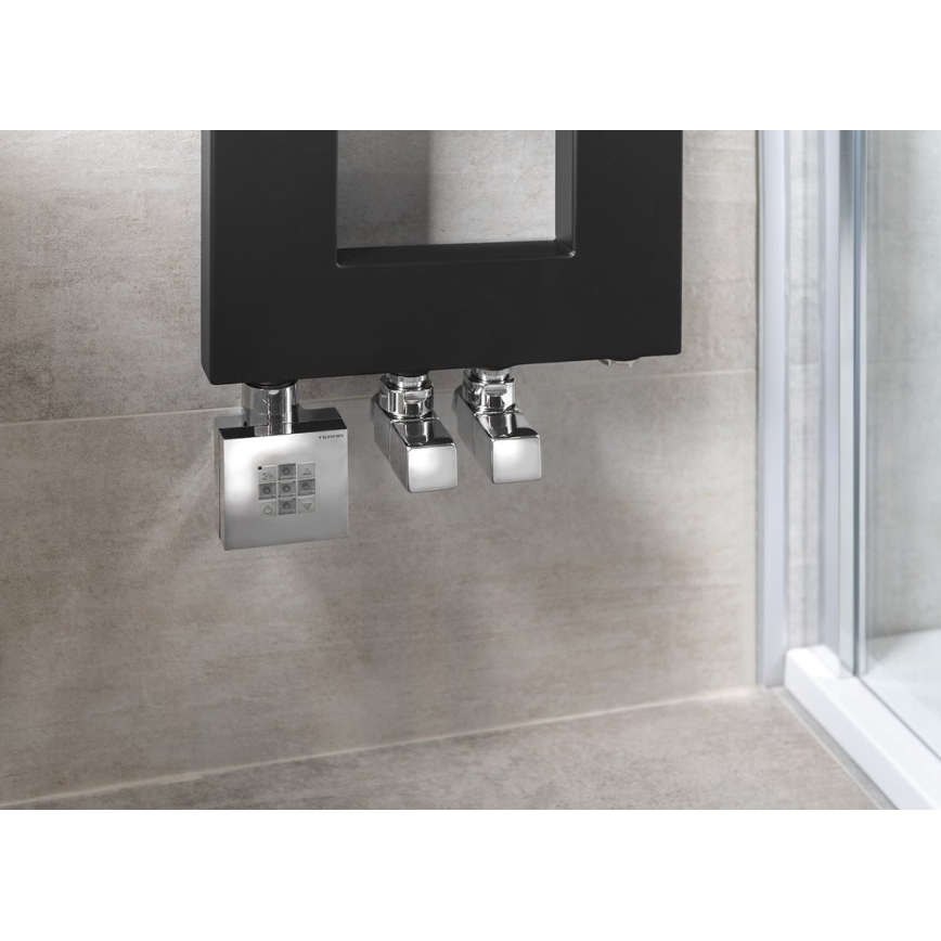 Sapho - CUBE kulmaventtiilien liitäntäsarja, 2 kpl, kiillotettu kromi