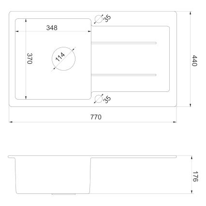 Sapho - Keittiöallas 77x44 cm graniitti/beige