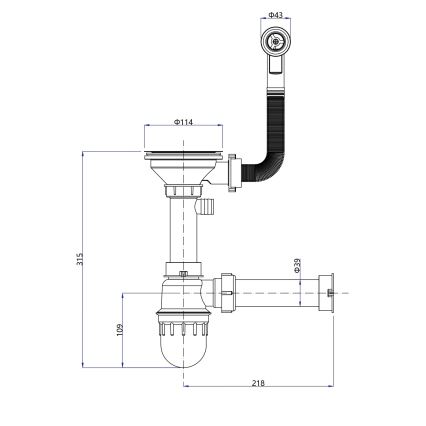 Sapho - Keittiöallas 77x44 cm graniitti/beige