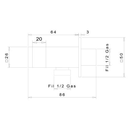 Sapho - Kulmikas kiinteä suihkuteline ulostulolla/matta musta