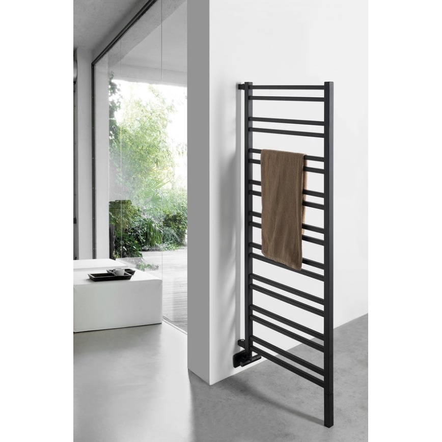 Sapho - Kylpyhuoneen pyyhekuivain METRO SPACE 525 W 55 x 143 cm mattamusta