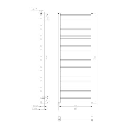 Sapho - Kylpyhuonepatteri METRO DOS 143x55 cm mattavalkoinen