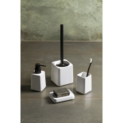 Sapho - Kylpyhuonesetti 4 kpl valkoinen/musta