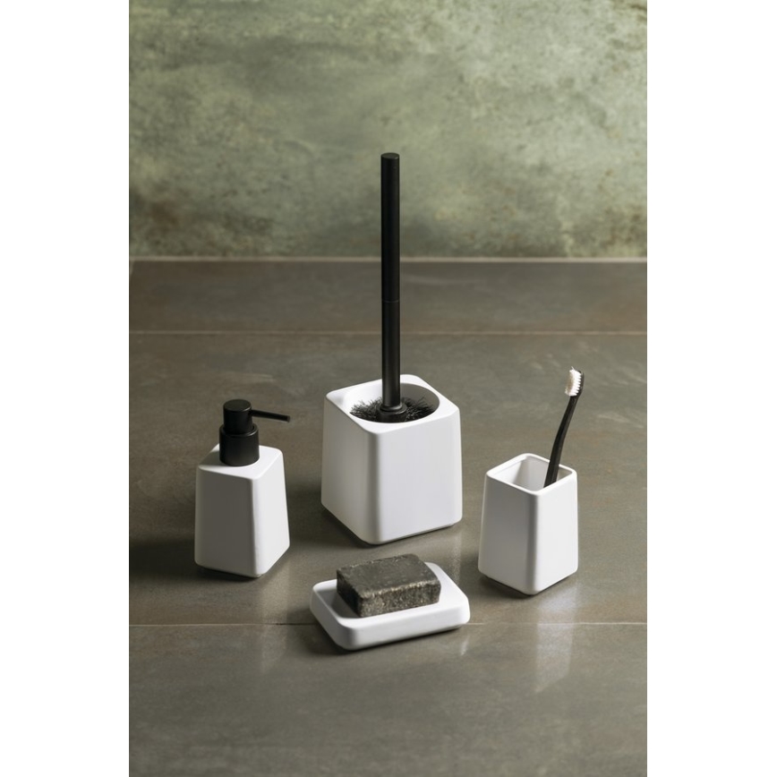 Sapho - Kylpyhuonesetti 4 kpl valkoinen/musta