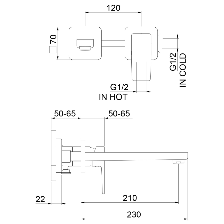 Sapho - Lavuaarihana uppoasennukseen TURSI kiiltävä kromi
