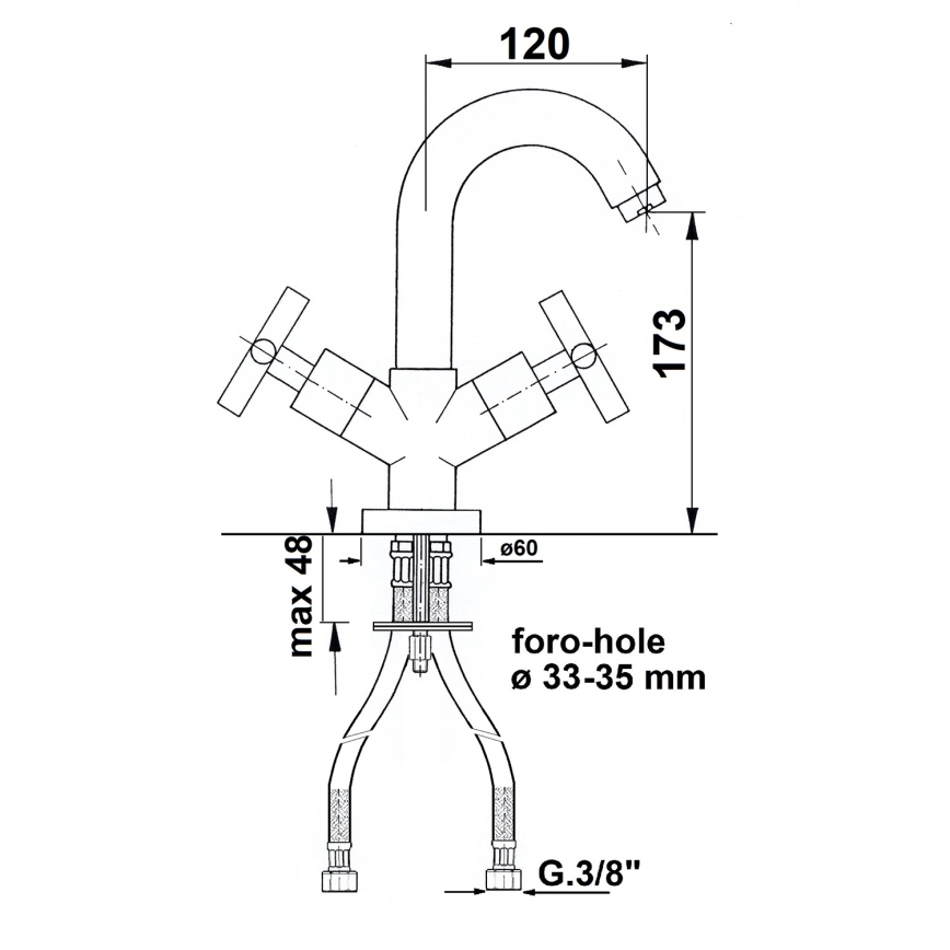 Sapho - Pesuallashana AXIA, kiiltävä kromi
