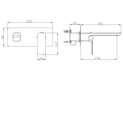 Sapho - Pesuallashana piiloasennukseen MIXONA 9×19,6 cm kiiltävä kromi