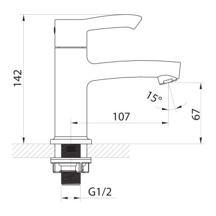 Sapho - Pesuallashana SMALL 14 cm kiiltävä kromi