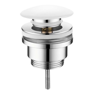 Sapho - Pesuallaspohjaventtiili Click-Clack Ø 6,4 cm, keramiikka/kiiltävä kromi